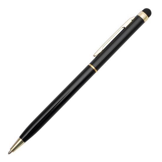 Obrazek Długopis aluminiowy Touch Tip Gold, czarny 